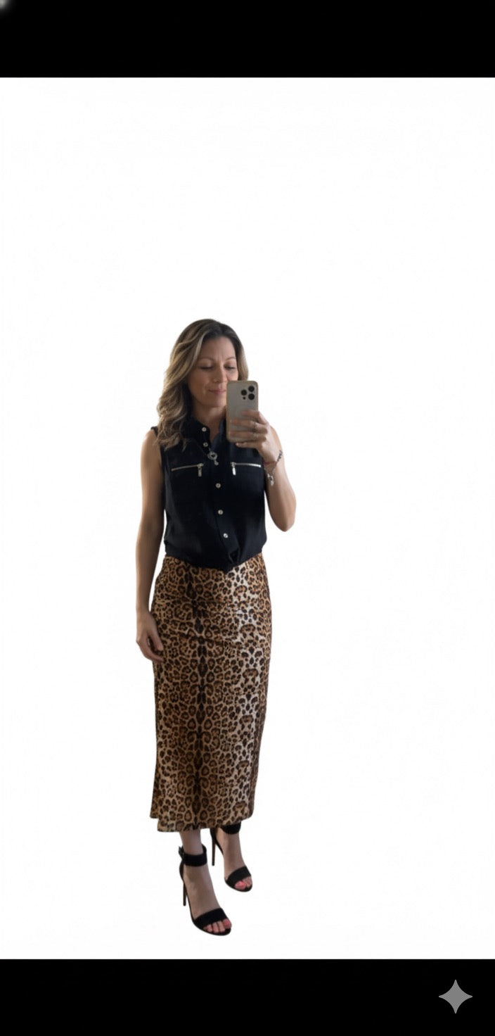 Cheetah Print Midi Skirt (Limited)