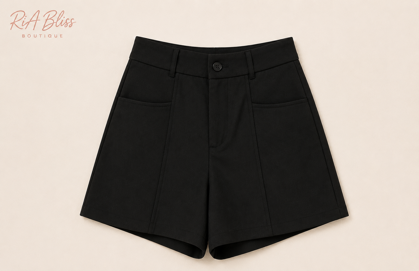 Midnight Muse Black High-Waisted Tailored Shorts | Chic Dress Shorts with Pockets